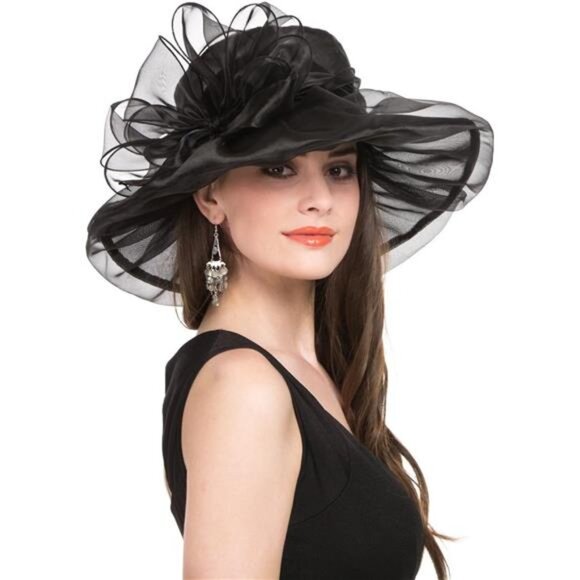 Women's Organza Church British Fascinator Hat - Picture 1 of 6